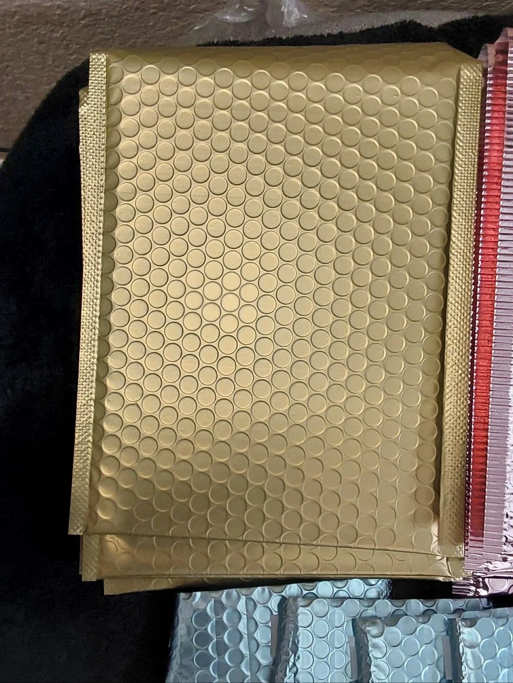 15ct. Metallic Bubble Mailer Set - Gold, Rose Gold, Ice Blue 4x8,6.5x10 And 7x10